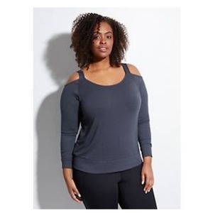 Lane Bryant Spa Cold-shoulder Active Top